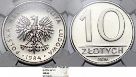 Obrazek dla: 10 złotych 1984 próba GRADING NGC