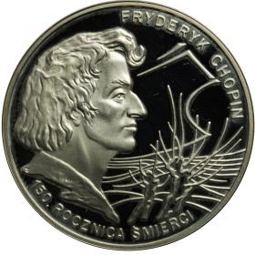 Obrazek dla: 10 złotych 1999 Fryderyk Chopin 150 rocznica śmierci