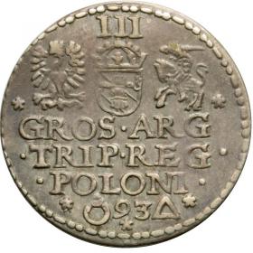 Obrazek 2 dla: Trojak 1593 Zygmunt III Waza Malbork