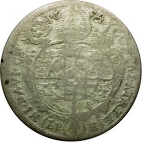 Obrazek 2 dla: 15 krajcarów 1694 Franciszek Ludwik von Pfalz Księstwo Nyskie Biskupów Wrocławskich Nysa