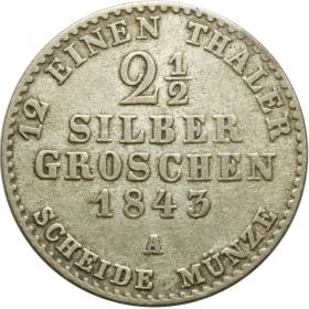 Obrazek 2 dla: 2 1/2 silber grosz 1843 Fryderyk Wilhelm IV Prusy Berlin