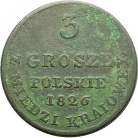 Obrazek dla: 3 grosze 1826 Aleksander I Romanow Królestwo Polskie Warszawa