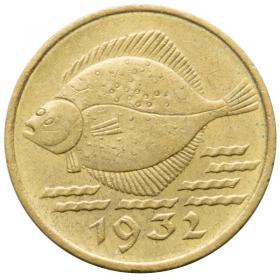 Obrazek 2 dla: 5 fenigów 1932 Wolne Miasto Gdańsk Flądra