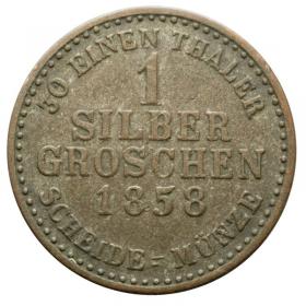 Obrazek 2 dla: 1 grosz srebrny 1858 Fryderyk Wilhelm I Niemcy Hesja Kassel