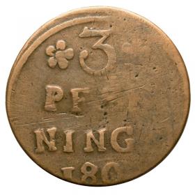 Obrazek dla: 3 fenigi 1806 Gustaw IV Adolf Pomorze Strzałów Stralsund