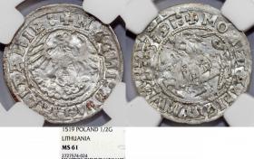 Obrazek dla: Półgrosz 5191 Zygmunt Stary Wilno R4 MS 61