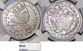 Obrazek dla: Szóstak 1684 C Jan III Sobieski Kraków MS 60