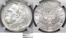 Obrazek dla: 10 złotych 1937 Józef Piłsudski srebro AU 53