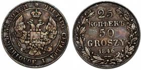 Obrazek dla: 50 groszy / 25 kopiejek 1846 Warszawa