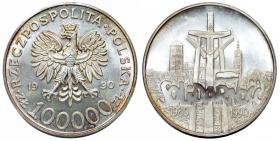 Obrazek dla: 100000 złotych 1990 Solidarność srebro