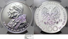 Obrazek dla: 100 złotych Jan Paweł II srebro MS 66