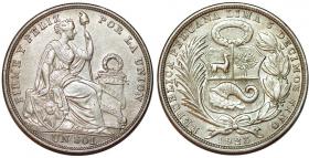 Obrazek dla: 1 sol 1923 Peru srebro