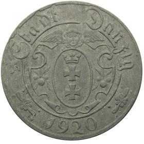 Obrazek 2 dla: 10 fenigów 1920 Gdańsk Danzig