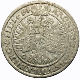 Obrazek 2 dla: 15 krajcarów 1664 Leopold I Habsburg Wrocław