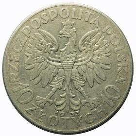 Obrazek 2 dla: 10 złotych 1933 Głowa Kobiety II RP Warszawa
