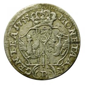 Obrazek 2 dla: 3 krajcary 1755 Fryderyk II Wielki Niemcy Wrocław