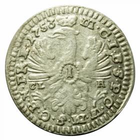 Obrazek 2 dla: 1 krajcar 1753 Fryderyk II Wielki Niemcy Bayereuth