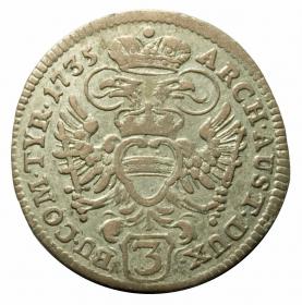 Obrazek 2 dla: 3 krajcary 1735 Karol VI Habsburg Austria Wiedeń