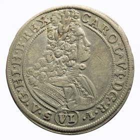 Obrazek dla: 6 krajcarów 1714 Karol VI Habsburg Wrocław