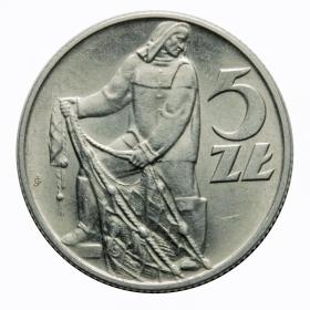 Obrazek dla: 5 złotych 1958 Rybak PRL Warszawa