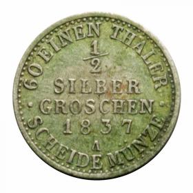 Obrazek 2 dla: 1/2 grosza srebrnego 1837 Fryderyk Wilhelm III Niemcy Berlin