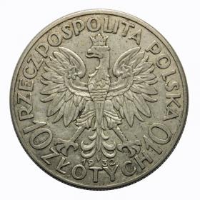 Obrazek 2 dla: 10 złotych 1932 Głowa Kobiety II RP Warszawa