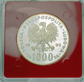 Obrazek 2 dla: 1000 zł 1982 Jan Paweł II próba srebro