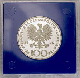 Obrazek 2 dla: 100 zł 1976 Kazimierz Pułaski srebro