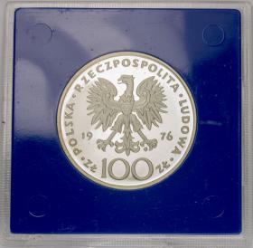 Obrazek 2 dla: 100 zł 1976 Tadeusz Kościuszko srebro