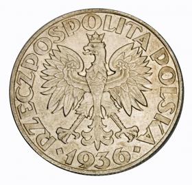 Obrazek 2 dla: 5 złotych 1936 Żaglowiec