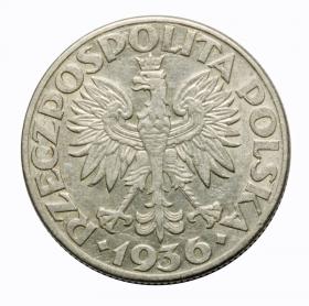 Obrazek 2 dla: 2 złote 1936 Żaglowiec II RP Warszawa