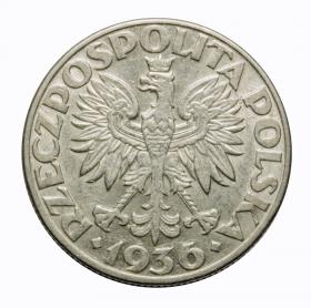 Obrazek 2 dla: 2 złote 1936 Żaglowiec II RP Warszawa