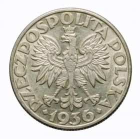 Obrazek 2 dla: 2 złote 1936 Żaglowiec II RP Warszawa