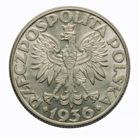 Obrazek 2 dla: 2 złote 1936 Żaglowiec II RP Warszawa