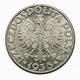 Obrazek 2 dla: 2 złote 1936 Żaglowiec II RP Warszawa
