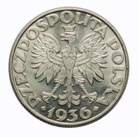 Obrazek 2 dla: 2 złote 1936 Żaglowiec II RP Warszawa
