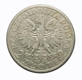Obrazek 2 dla: 2 złote 1932 Głowa kobiety II RP Warszawa