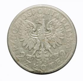 Obrazek 2 dla: 2 złote 1933 Głowa kobiety II RP Warszawa