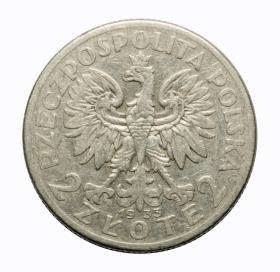 Obrazek 2 dla: 2 złote 1933 Głowa kobiety II RP Warszawa