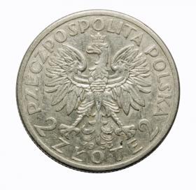 Obrazek 2 dla: 2 złote 1933 Głowa kobiety II RP Warszawa