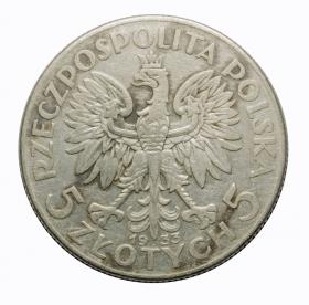 Obrazek 2 dla: 5 złotych 1933 Głowa kobiety II RP Warszawa