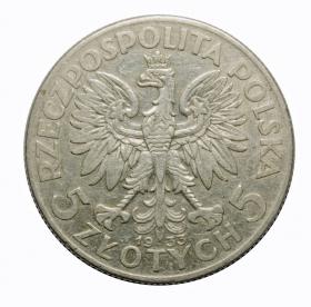 Obrazek 2 dla: 5 złotych 1933 Głowa kobiety II RP Londyn