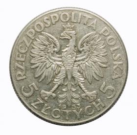 Obrazek 2 dla: 5 złotych 1933 Głowa kobiety II RP Londyn