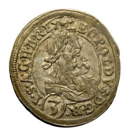 Obrazek dla: 3 krajcary 1670 Leopold I Habsburg Austria Graz