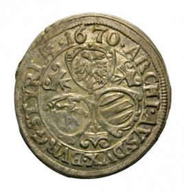 Obrazek 2 dla: 3 krajcary 1670 Leopold I Habsburg Austria Graz