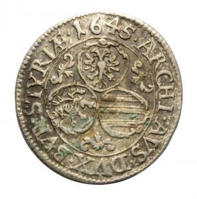 Obrazek 2 dla: 3 krajcary 1645 Ferdynand III Habsburg Austria Graz