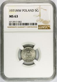 Obrazek dla: 5 groszy 1971 MS 63 NGC