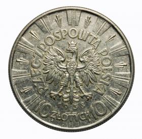 Obrazek 2 dla: 10 zł 1938 Józef Piłsudski srebro