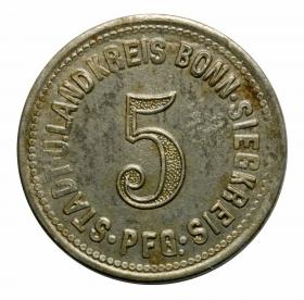 Obrazek dla: 5 fenigów 1918 Bonn Nadrenia