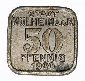 Obrazek dla: 50 fenigów 1920 Mulheim a.d. Ruhr Nadrenia